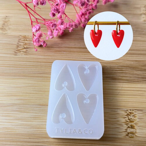 Moule silicone pour résine époxy, uv, resinmold, moule pour pampilles interchangeable, moule silicone coeur