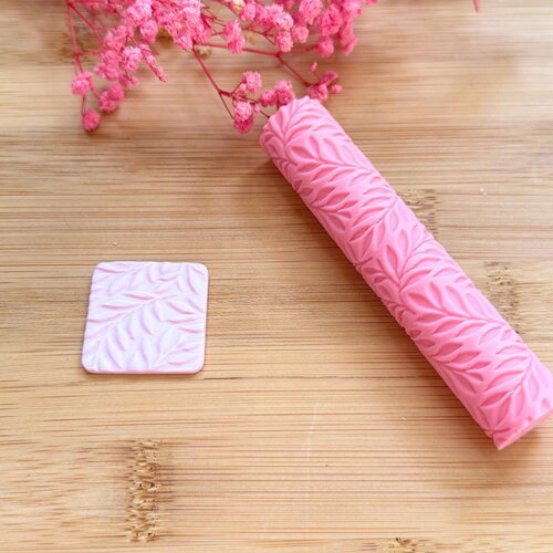 Rouleau texture pour pâte polymère | roller texture | fabrication de bijoux | outils en pâte polymère | rouleau texture feuille