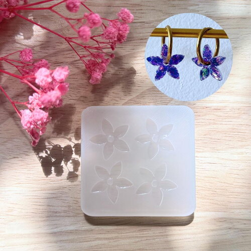 Moule silicone pour résine époxy, uv, resinmold, moule pour pampilles interchangeable, fleur