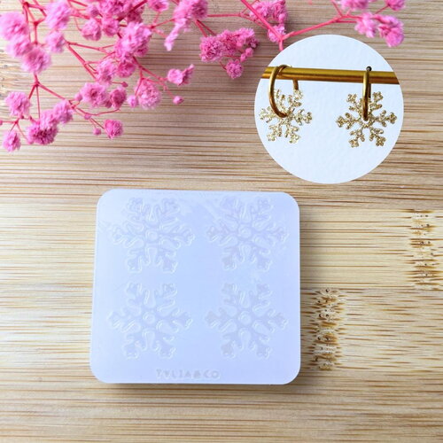 Moule silicone pour résine époxy, uv, resinmold, moule pour pampilles interchangeable, moule silicone flocon étoile flocon de neige de noël