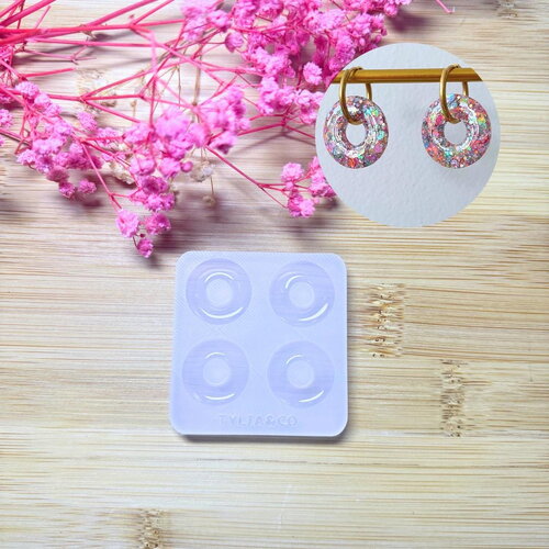 Moule silicone pour résine époxy, uv, resinmold, moule pour pampilles interchangeable, moule silicone donuts, rond, cercle