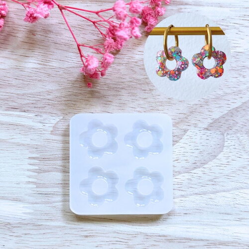 Moule silicone pour résine époxy, uv, resinmold, moule pour pampilles interchangeable, moule fleur