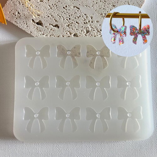 Moule silicone pour résine époxy, uv, resinmold, moule pour pampilles interchangeable, ruban, noeud