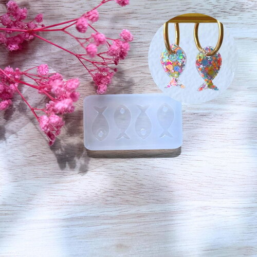 Moule silicone pour résine époxy, uv, resinmold, moule pour pampilles interchangeable, moule silicone poisson