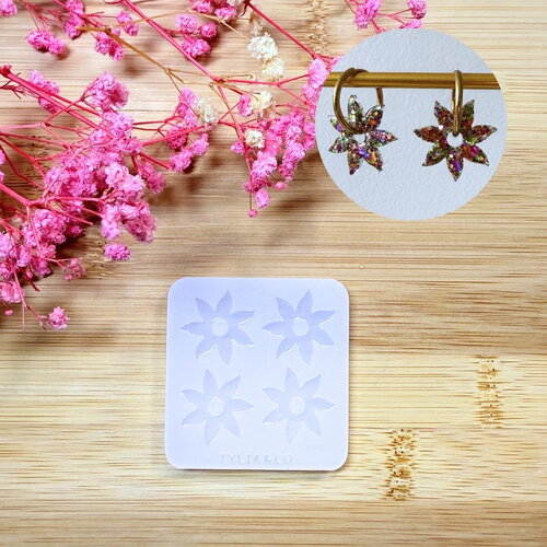 Moule silicone pour résine époxy, uv, resinmold, moule pour pampilles interchangeable, fleur