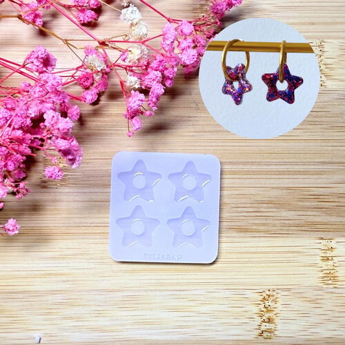 Moule silicone pour résine époxy, uv, resinmold, moule pour pampilles interchangeable, moule silicone, étoile , géométrique