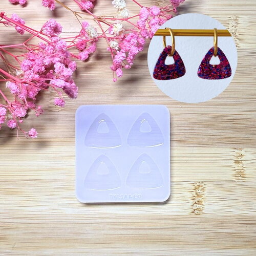 Moule silicone pour résine époxy, uv, resinmold, moule pour pampilles interchangeable, moule silicone, triangle , géométrique