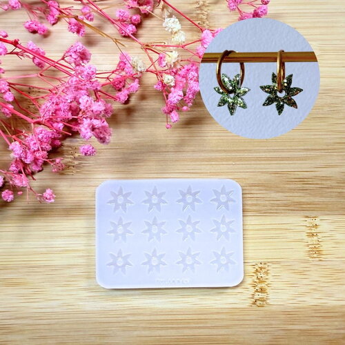 Moule silicone pour résine époxy, uv, resinmold, moule pour pampilles interchangeable, fleur