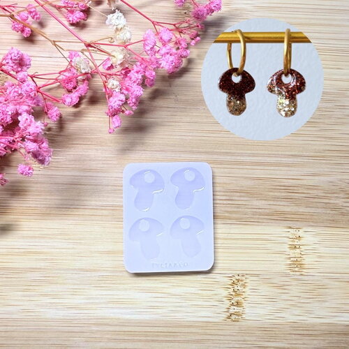 Moule silicone pour résine époxy, uv, resinmold, moule pour pampilles interchangeable, champignon, halloween, automne