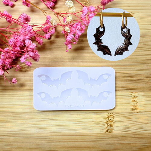 Moule silicone pour résine époxy, uv, resinmold, moule pour pampilles interchangeable, chauve souris