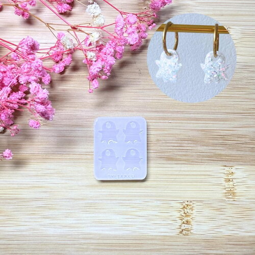 Moule silicone pour résine époxy, uv, resinmold, moule pour pampilles interchangeable, moule silicone automne, halloween, fantôme, ghost