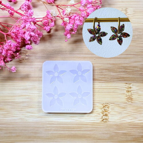 Moule silicone pour résine époxy, uv, resinmold, moule pour pampilles interchangeable, fleur