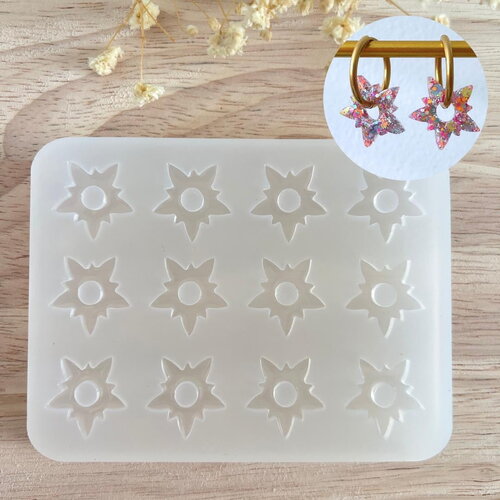 Moule silicone pour résine époxy, uv, resinmold, moule pour pampilles interchangeable, moule silicone étoile , mold star