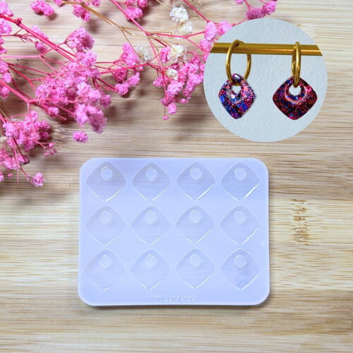 Moule silicone pour résine époxy, uv, resinmold, moule pour pampilles interchangeable, moule silicone, losange , géométrique