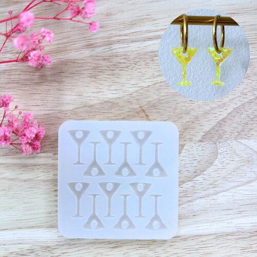 Moule silicone pour résine époxy, uv, resinmold, moule pour pampilles interchangeable, moule silicone verre à cocktail