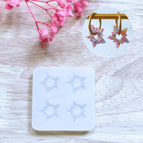 Moule silicone pour résine époxy, uv, resinmold, moule pour pampilles interchangeable, moule étoile