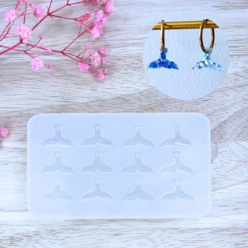 Moule silicone pour résine époxy, uv, resinmold, moule pour pampilles interchangeable, queue de baleine / sirène