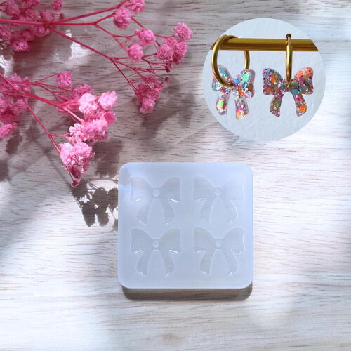 Moule silicone pour résine époxy, uv, resinmold, moule pour pampilles interchangeable, ruban, noeud