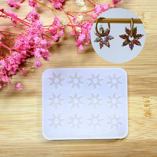 Moule silicone pour résine époxy, uv, resinmold, moule pour pampilles interchangeable, fleur