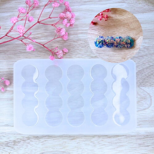 Moule silicone pour résine époxy, uv, resinmold, moule pour barrettes à cheveux, pince cheveux bubble