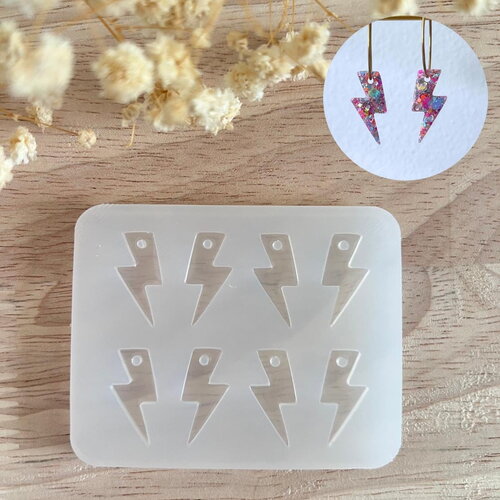 Moule silicone pour résine époxy, uv, resinmold moule pour pampilles interchangeable, mold flash moule éclair moule boucle d'oreilles éclair