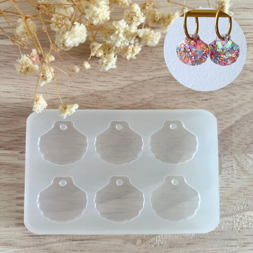 Moule silicone pour résine époxy, uv, resinmold, moule pour pampilles interchangeable, moule résine coquillage