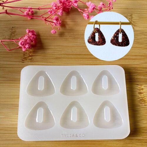 Moule silicone pour résine époxy, uv, resinmold, moule pour pampilles interchangeable, moule silicone triangle