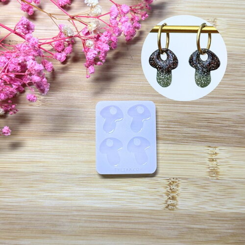 Moule silicone pour résine époxy, uv, resinmold, moule pour pampilles interchangeable, champignon, halloween, automne