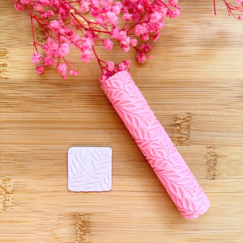 Rouleau texture pour polymère | roller texture | fabrication de bijoux| outils en pâte polymère | rouleau texture feuillage