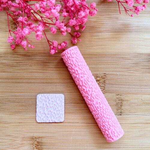 Rouleau texture pour polymère | roller texture | fabrication de bijoux| outils en pâte polymère | rouleau texture léopard