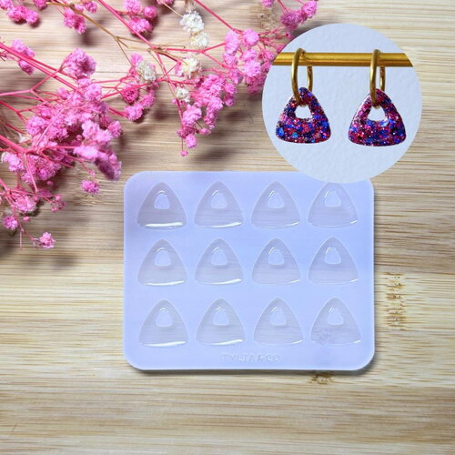Moule silicone pour résine époxy, uv, resinmold, moule pour pampilles interchangeable, moule silicone, triangle , géométrique