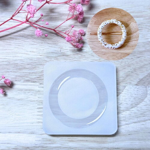 Moule silicone pour résine époxy, uv, resinmold, moule pour barrettes à cheveux, pince cheveux rond