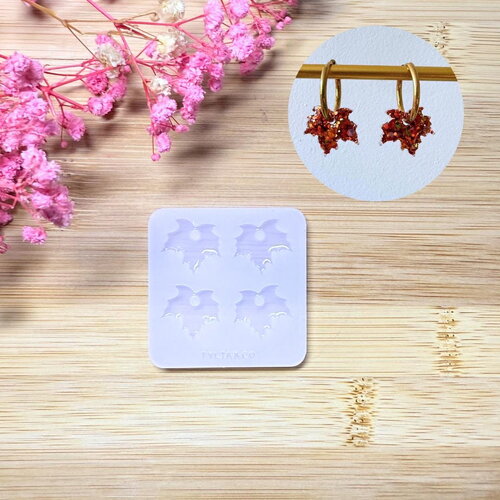 Moule silicone pour résine époxy, uv, resinmold, moule pour pampilles interchangeable, moule silicone, feuille, feuille érable