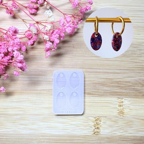 Moule silicone pour résine époxy, uv, resinmold, moule pour pampilles interchangeable, moule silicone, ovale , géométrique