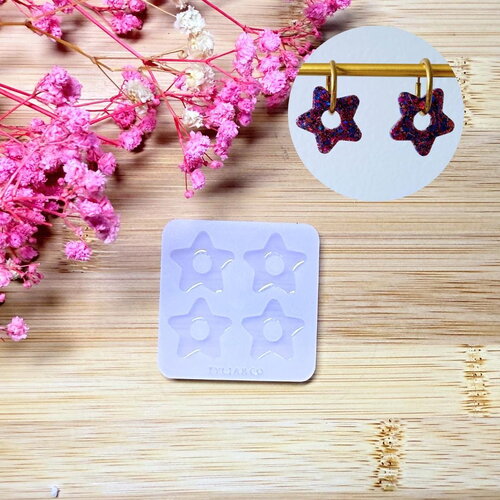 Moule silicone pour résine époxy, uv, resinmold, moule pour pampilles interchangeable, moule silicone, étoile , géométrique