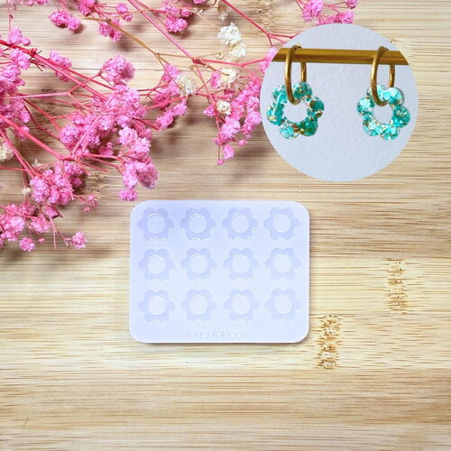 Moule silicone pour résine époxy, uv, resinmold, moule pour pampilles interchangeable, moule silicone fleur, flower marguerite