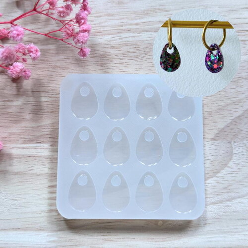 Moule silicone pour résine époxy, uv, resinmold, moule pour pampilles interchangeable, moule silicone goutte