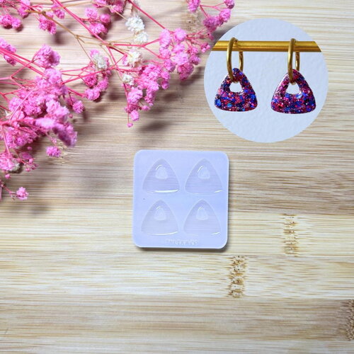 Moule silicone pour résine époxy, uv, resinmold, moule pour pampilles interchangeable, moule silicone, triangle , géométrique