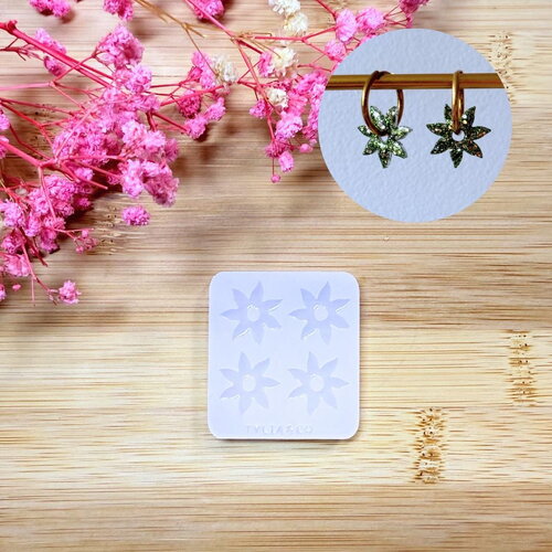 Moule silicone pour résine époxy, uv, resinmold, moule pour pampilles interchangeable, fleur