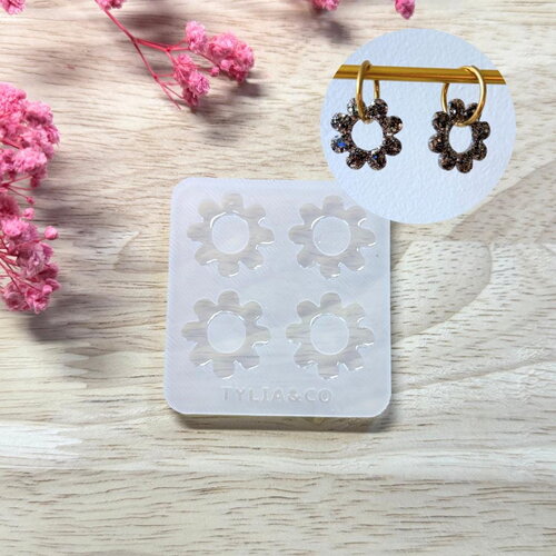 Moule silicone pour résine époxy, uv, resinmold, moule pour pampilles interchangeable, moule silicone fleur, flower marguerite
