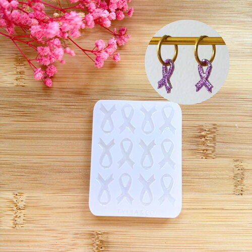 Moule silicone pour résine époxy, uv, resinmold, moule pour pampilles interchangeable, ruban, cancer du sein