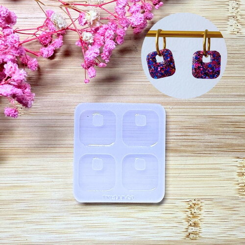 Moule silicone pour résine époxy, uv, resinmold, moule pour pampilles interchangeable, moule silicone, carré , géométrique