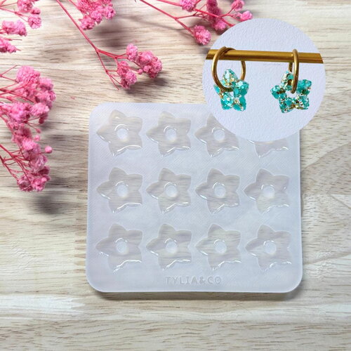 Moule silicone pour résine époxy, uv, resinmold, moule pour pampilles interchangeable, fleur