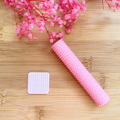 Rouleau texture pour polymère | roller texture | fabrication de bijoux| outils en pâte polymère | rouleau texture pull tricot