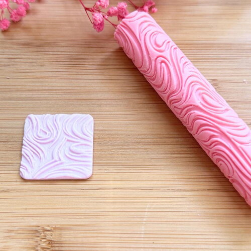 Rouleau texture pour pâte polymère | roller texture | fabrication de bijoux | outils en pâte polymère | rouleau texture arabesques