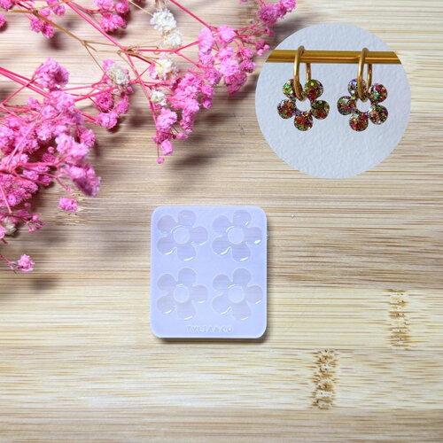 Moule silicone pour résine époxy, uv, resinmold, moule pour pampilles interchangeable, fleur