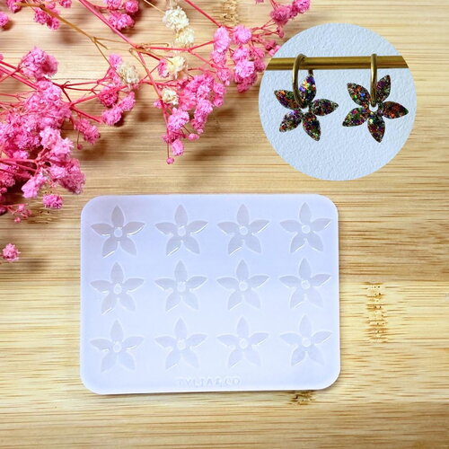 Moule silicone pour résine époxy, uv, resinmold, moule pour pampilles interchangeable, fleur