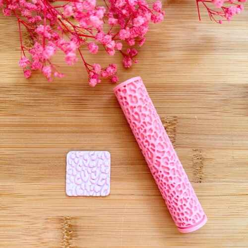 Rouleau texture pour polymère | roller texture | fabrication de bijoux| outils en pâte polymère | rouleau texture léopard