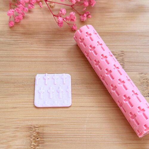 Rouleau texture pour polymère | roller texture | fabrication de bijoux| outils en pâte polymère | rouleau texture croix