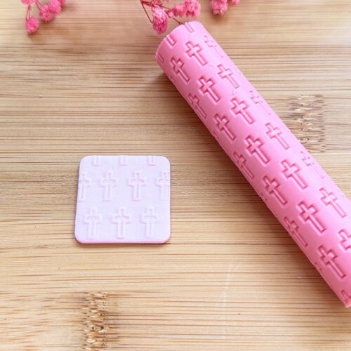 Rouleau texture pour polymère | roller texture | fabrication de bijoux| outils en pâte polymère | rouleau texture croix